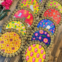Vente en gros de centre de table moderne fait main de haute qualité pour Diwali, plateau Rangoli, décoration intérieure, fête de mariage indienne, en bois