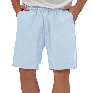 Pantalones Cortos de Lino y Algodón para Hombre, Cintura Elástica, Cintura Alta, Estilo Casual, Holgados, Estilo Hawaiano, Transpirables, Ligeros y Cómodos para el Verano - Product Image 2