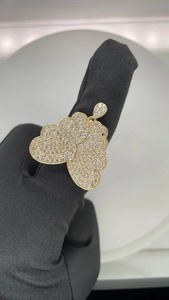 Nouveau design de bague papillon fabriquée en or jaune 14kt diamants cultivés en laboratoire VS SI réglage de canal de pureté pour l'utilisation de cadeaux de bride - Product Image 2