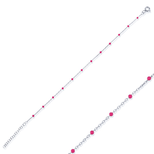 Pulsera de Cadena de Plata de Ley 925 con Diseño de Esmalte Rosa, Hecha a Mano en Turquía, Moderna para Mujer, Ideal para Regalo de Boda o Fiesta - Product Image 4