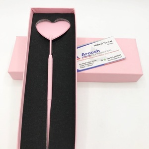 Vente en gros de produits de beauté de marque privée miroir d'extension de cils en forme de cœur rose avec bout pointu miroir de cils inspecté - Product Image 1