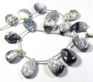 ลูกแพร์สีดำ Dendrite โอปอลลูกปัด8 "15เส้นลูกปัดธรรมชาติ Dendrite โอปอลขัดเรียบ15-18มม - Product Image 6