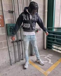 Clothing Manufacturer Acid Wash Double Layer Satin Men'S Sweatshirt Custom Puff Printing Women <b>Streetwear</b> <b>Y2k</b> Hoodie Men - Product Image 5