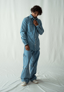 เสื้อเชิ้ตเดนิมสำหรับผู้ชายเสื้อยีนส์แนวลำลองมีลายปักคลาสสิกเสื้อยีนส์แฟชั่นสไตล์สุดสัปดาห์สำหรับผู้ชาย - Product Image 2