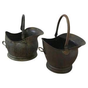 Seau à charbon en cuivre vintage authentique avec détails uniques Poignée robuste Accessoire de cheminée rustique pour intérieurs - Product Image 6