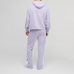 ชุดวอร์มผ้าฝ้ายสีพื้นแบบใหม่ เสื้อฮู้ดฟิตเนส ชุดออกกำลังกาย เสื้อฮู้ดกีฬา กางเกงจ็อกเกอร์ทรงบาน ชุดแทรคสูท บริการสั่งทำพิเศษ - Product Image 4