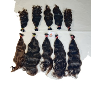 100% Vierge En Vrac Humain Vietnamien Extensions De Cheveux Vague Naturelle Afro Bande 7A Raw Naturel Non Chimique Processus Noir Couleur - Product Image 3