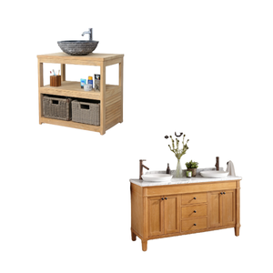 Mueble de baño al por mayor tocador de madera maciza hecho en Indonesia producto de alta calidad para proyecto de hotel y tienda - Product Image 2