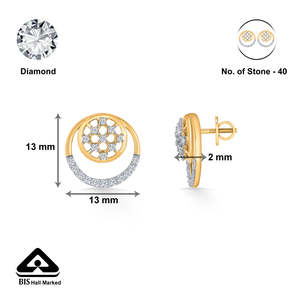 Florette Arc 14k Rose Gold Heart Stud <b>Earrings</b> with <b>Moissanite</b> or Zircon - Product Image 5