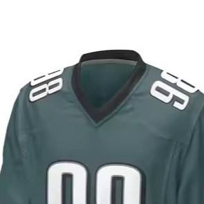 Maillot de football américain personnalisé vert foncé à manches courtes et col en V, respirant, avec numéro 88 blanc et bordure noire - Product Image 3