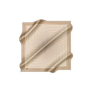Écharpe carrée en crêpe de soie beige à pois - Product Image 1
