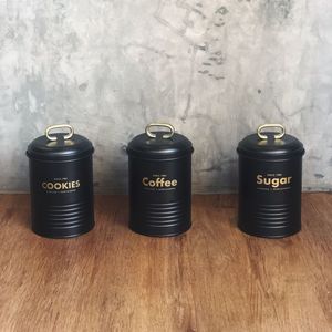 Timeless Antique Finished Metal <b>Container</b> Box <b>Sugar</b> <b>Coffee</b> <b>Tea</b> Pot for Blending Modern Utility With Classic Vintage Aesthetics - Product Image 1