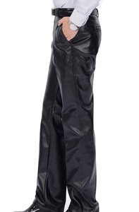 Nouveauté Pantalon en cuir véritable pour homme 100% cuir véritable Logo personnalisé Streetwear Extérieur Élégant Couleur noire Respirant Pantalon en cuir de cow-boy - Product Image 4