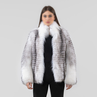 Veste en fourrure de renard noir pour femme MONO RIDER, col haut, style hip-hop, coupe régulière, respirante, décontractée, doublure en soie tissée