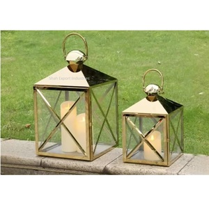 Royal Look Metal And Glass Candle <b>Lanterns</b> with Shiny Gold Plating For <b>Indoor</b> & Outdoor Decor Tabletop <b>Lanterns</b> - Product Image 4
