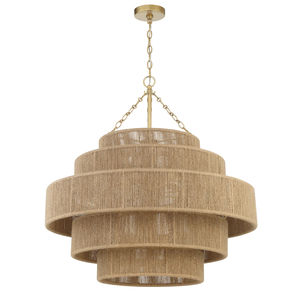Luci circolari nordiche moderne a soffitto a più livelli per luci in morbido oro per luce a sospensione in Rattan da giardino retrò - Product Image 5