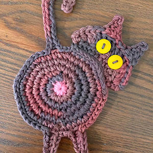 Crochet Cute Cartoon Spot Cat Butt <b>Coasters</b> Fabric Knitted <b>Coasters</b> for Home Dining Table Modern Minimalist Design - Product Image 6