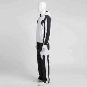 Survêtement décontracté pour homme avec logo personnalisé, respirant, extensible dans quatre directions, comprenant un sweat à capuche zippé et un pantalon de survêtement ample à jambes larges - Product Image 2