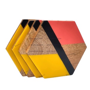 New Style <b>Table</b> Decoration Wood <b>Epoxy</b> Resin Best Coaster Tabletop Wood Placemats Coaster for Drink for Office & Home - Product Image 1