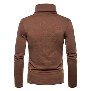 Comfortable Winter Layer Soft Knit Fabric Raised <b>Neck</b> Full Sleeve Casual Top <b>Men</b> <b>Turtle</b> <b>Neck</b> Shirt - Product Image 2