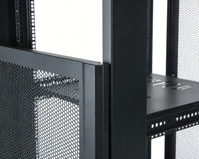 Wanwei Zongheng 19-Inch Network Server Rack Cabinet Black Powder Coated Steel Frame Mesh Ventilated Door for Data Center Model