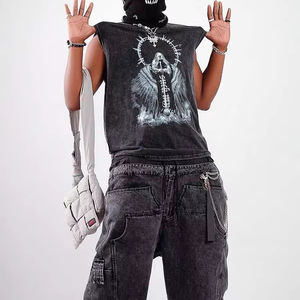 Camisas Casuales de Manga Corta con Estampado Gótico Clásico Y2K, Estilo Retro, de Popelina, Holgadas, Formales, 100% Algodón para Hombre - Product Image 5