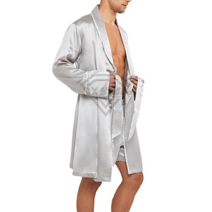 เสื้อคลุมอาบน้ำผ้าไหมแบบยูนิเซ็กซ์ชุดนอนนุ่มและแห้งง่ายออกแบบโลโก้ได้ตามต้องการสำหรับใช้ในโรงแรมและในบ้าน - Product Image 3