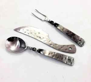 Juego de Cubiertos de madera de acacia clásico de alta calidad de 3 uds con mango de galvanizado elegante Tabla de quesos para uso doméstico en Hotel o restaurante - Product Image 2