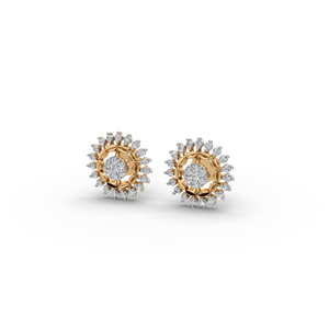 Pendientes de Diamantes Cultivados en Laboratorio con Halo de Rayos de Sol, Joyería Única y Etérea - Product Image 3
