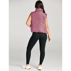 Wholesale <b>Woman</b> Quilted <b>Vest</b> Lady Sleeveless Jacket Puffer <b>Vest</b> - Product Image 4