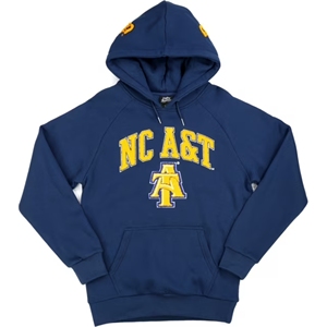 Sudadera con capucha North Carolina A & T Aggies para hombres y mujeres Sudadera con logotipo audaz con diseño bordado tejido y forro antiretráctil - Product Image 1