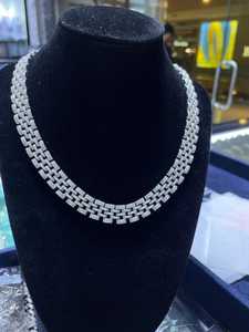 Iced Out Cuban Link VVS Moissanite Diamond <b>Necklace</b> 925 Sterling Silver Rhodium Plated Hip Hop Luxury <b>Statement</b> <b>Necklace</b> - Product Image 5