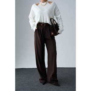 Pull col V deux pièces blanc cassé - Product Image 3