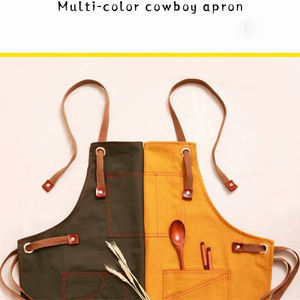 Delantales Profesionales de Cuero y Lona para Cocina, Barbería, Salón, Unisex, con Cierre de Broche, Manga Corta, para Restaurante y Bar - Product Image 3