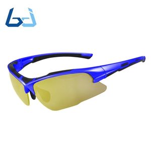 Borjye J113 Lente polarizada amarilla Marco azul Puente de nariz ajustable Gafas de ciclismo - Product Image 1