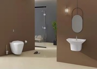 WC mural en céramique blanche de luxe de style européen avec réservoir encastré pour lavabo Jomoo