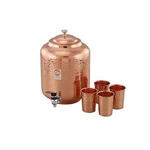 Premium Quality Outdoor Hotel Use Copper <b>Water</b> <b>Storage</b> <b>Container</b> Naturally Cooling Stainless Steel Tap Lid Portable for Summer - Product Image 2