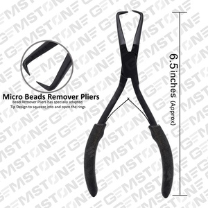 6.5 pouces en acier noir Micro Ring Beads Opener Plier Kit Extensions de cheveux Removal and Beading Tool - Product Image 3