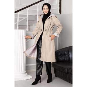 Túnel de cintura con cremallera de gran tamaño Trench Coat Cream - Product Image 5