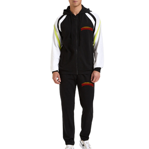 OEM/ODM 100% Cotton Fleece Casual Oversized Hoodie & Jogger <b>Pants</b> Set Custom Printed Zip-Up Flare Heavyweight Sweat <b>Suit</b> for Men - Product Image 1