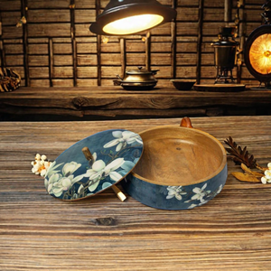 Sheeri Handicrafts Faisal Juego de ollas de madera Esmalte Pulido Diseño impreso para el hogar Boda Servir Vajilla hecha a mano - Product Image 2