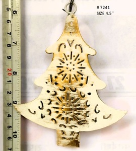 Ornement suspendu en forme d'arbre de Noël métallique double face Accessoires décoratifs pour la maison Décoration de Noël - Product Image 1