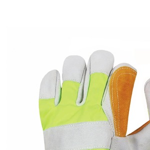 Gants industriels en cuir de vache à double paume Fabricant de gants de gréement canadiens de sécurité au travail de qualité supérieure - Product Image 4