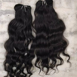 Tissage en lot de cheveux indiens vierges naturels ondulés raides de vison bruts non transformés, vente en gros de fournisseurs de tissage de cheveux humains indiens bruts - Product Image 1