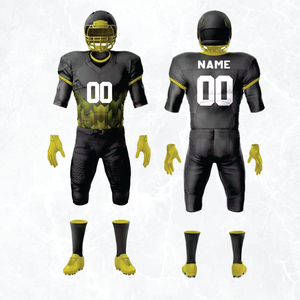 100% Polyester sublimé football américain uniforme pour hommes respirant noir vegas or attirail sergé équipe Gear maillot court - Product Image 1