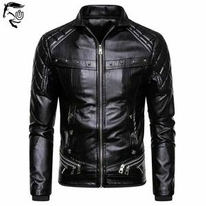 2025 Vintage Slim Fit Full Zip PU cuir hommes veste High Street Style vêtements d'hiver - Product Image 6
