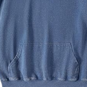 Sweat-shirt à capuche bleu délavé, style vintage, en molleton de coton doux, décontracté, streetwear, pour l'hiver - Product Image 6