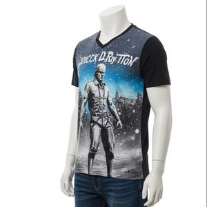 T-shirt pour homme en coton à séchage rapide, col rond, imprimé par transfert thermique, respirant, doux, décontracté, pour le sport et l'entraînement - Product Image 2