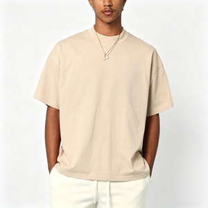 T-shirt Boxy Personnalisé en Coton Lourd Uni 100% avec Épaules Tombantes, T-shirts Oversize pour Hommes, T-shirt Oversize Vierge de Grammage Élevé - Product Image 1