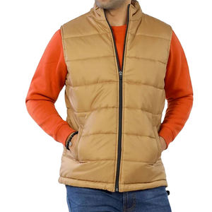 Veste sans manches matelassée d'hiver à capuche, personnalisée en gros, 2026, décontractée, respirante, écologique, fermeture éclair, rembourrage en coton, polyester - Product Image 1